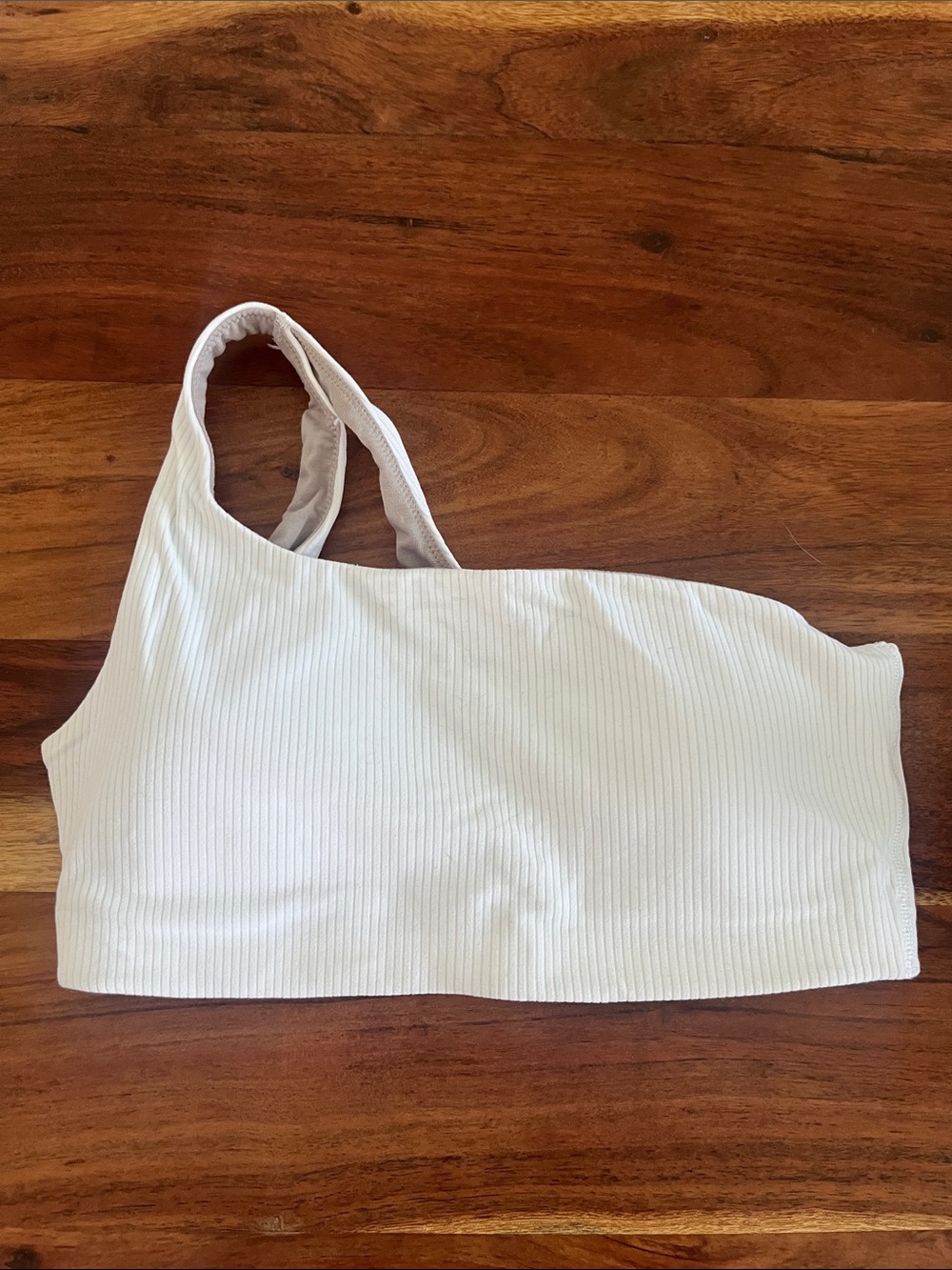 Lululemon ribbed nulu asymmetrical yoga bra - white